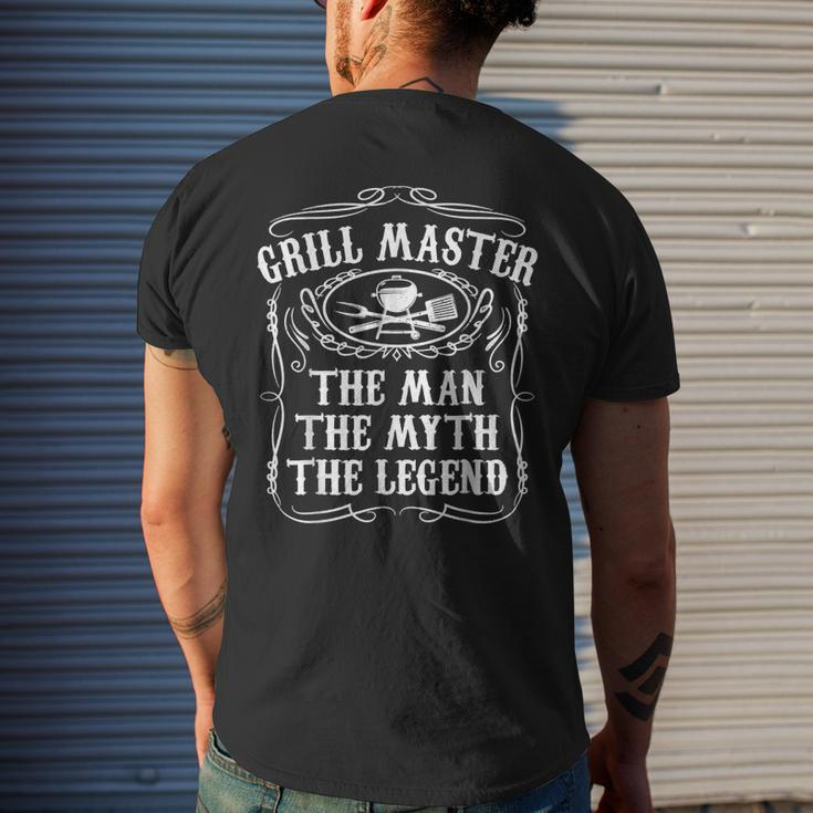 Grillmaster The Man The Myth Legend Funny Bbq Smoker Mens Back Print T-shirt Gifts for Him