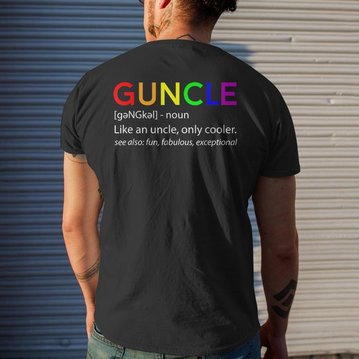 Guncle Rainbow Uncle Lgbt Gay Pride Gifts Mens Back Print T-shirt Gifts for Him