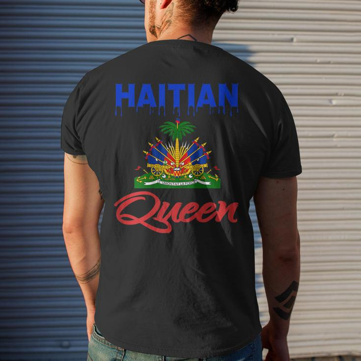 Haitian Queen Dripping Women Perfect Haiti Crown Flag Men's Back Print T-shirt Gifts for Him