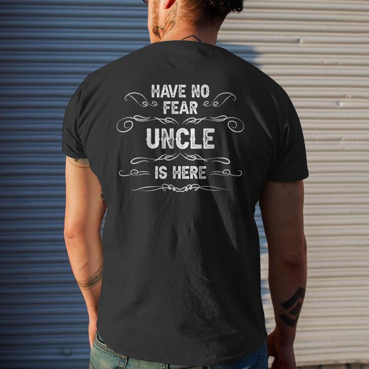 Have No Fear Uncle Is Here Proud Gift Father Day Daddy Dad Mens Back Print T-shirt Gifts for Him