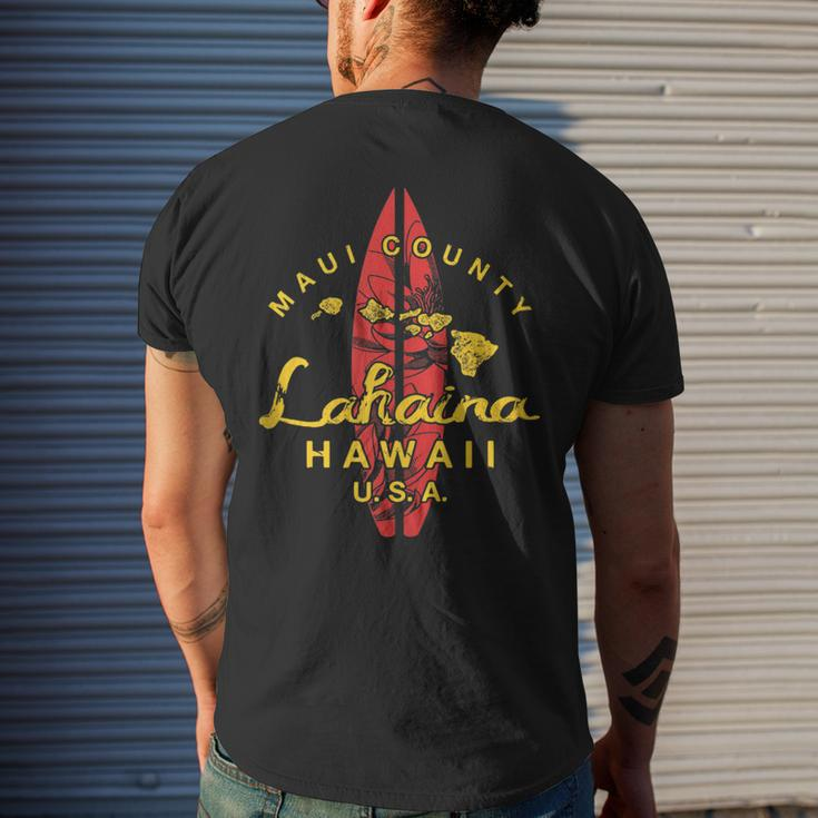 Hawaii Lahaina Maui Vintage Hawaiian Islands Surf Men's Back Print T-shirt Gifts for Him