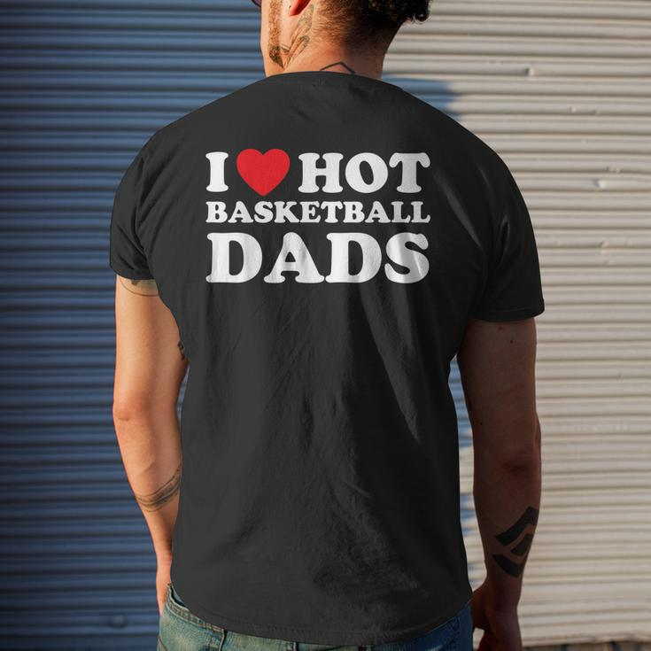 I Heart Hot Dads Basketball Dad Men's Back Print T-shirt Gifts for Him