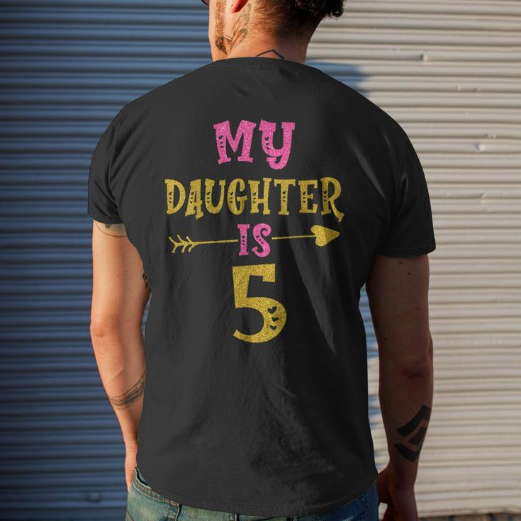 Hearts 5Th Bday For Daughter From Mom Dad Mens Back Print T-shirt Gifts for Him