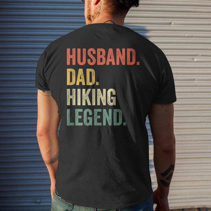 Mens Hiker Husband Dad Hiking Legend Vintage Outdoor Men's T-shirt Back Print Gifts for Him