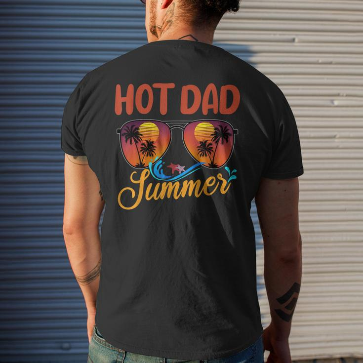 Mens Hot Dad Summer Father Grandpa Vintage Tropical Sunglasses Men's T-shirt Back Print Gifts for Him