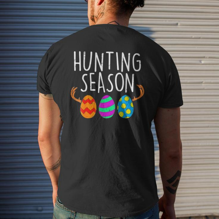 Hunting Season Eggs Deer Easter Day Egg Hunt Hunter 2023 Men's Back Print T-shirt Gifts for Him