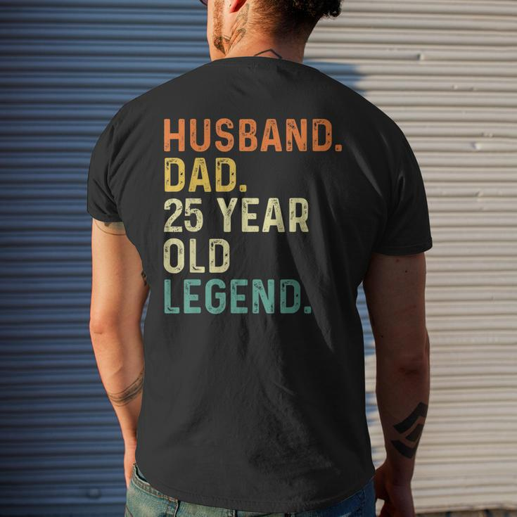 Husband Dad 25 Year Old Legend 25Th Birthday Retro Vintage Men's T-shirt Back Print Gifts for Him