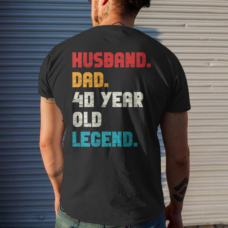 Mens Husband Dad 40-Year-Old Legend 40Th Birthday For Him Men's T-shirt Back Print Gifts for Him