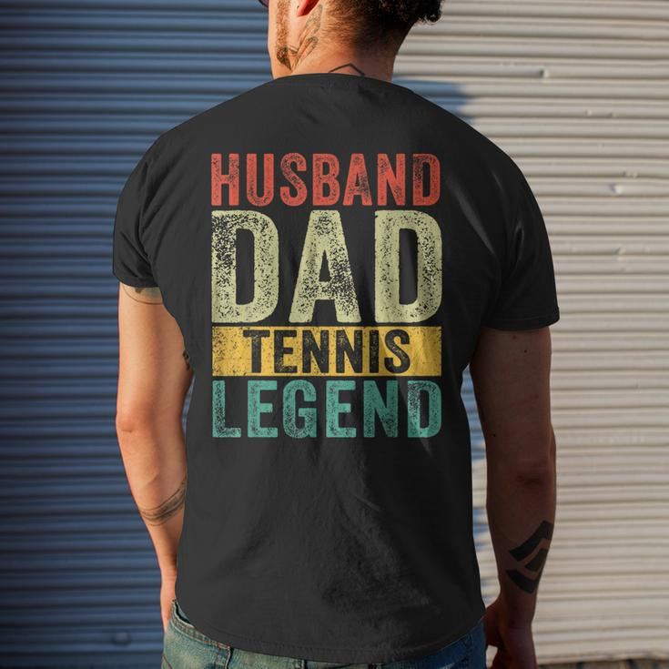 Mens Husband Dad Tennis Legend Fathers Day Vintage Men's T-shirt Back Print Gifts for Him