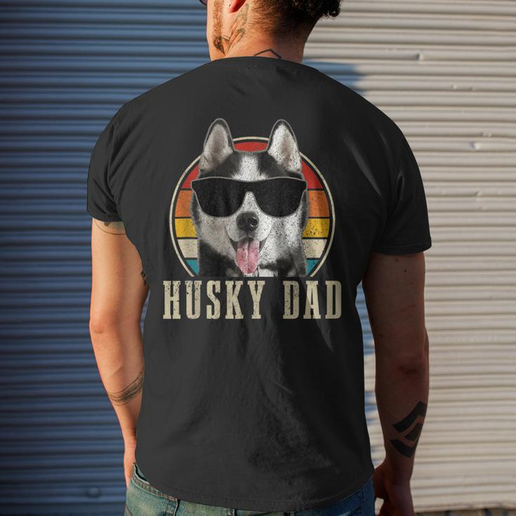Mens Husky Dad Dog Sunglasses Vintage Siberian Husky Men's T-shirt Back Print Gifts for Him