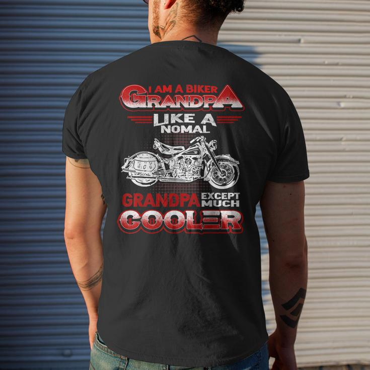 I Am A Biker Grandpa Cool Motorbike Chopper Gift Gift For Mens Mens Back Print T-shirt Gifts for Him