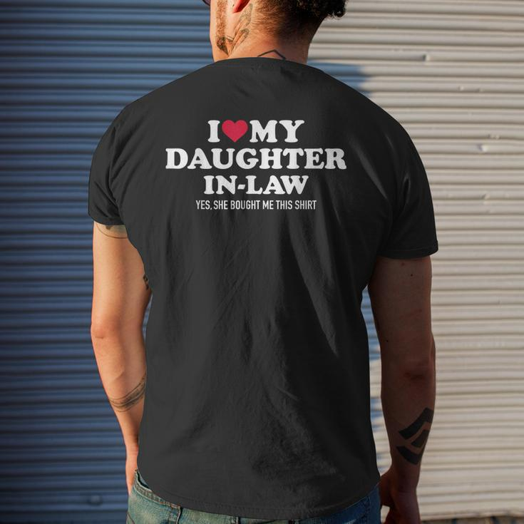 I Love Daughterinlaw For Fatherinlaw Mens Back Print T-shirt Gifts for Him