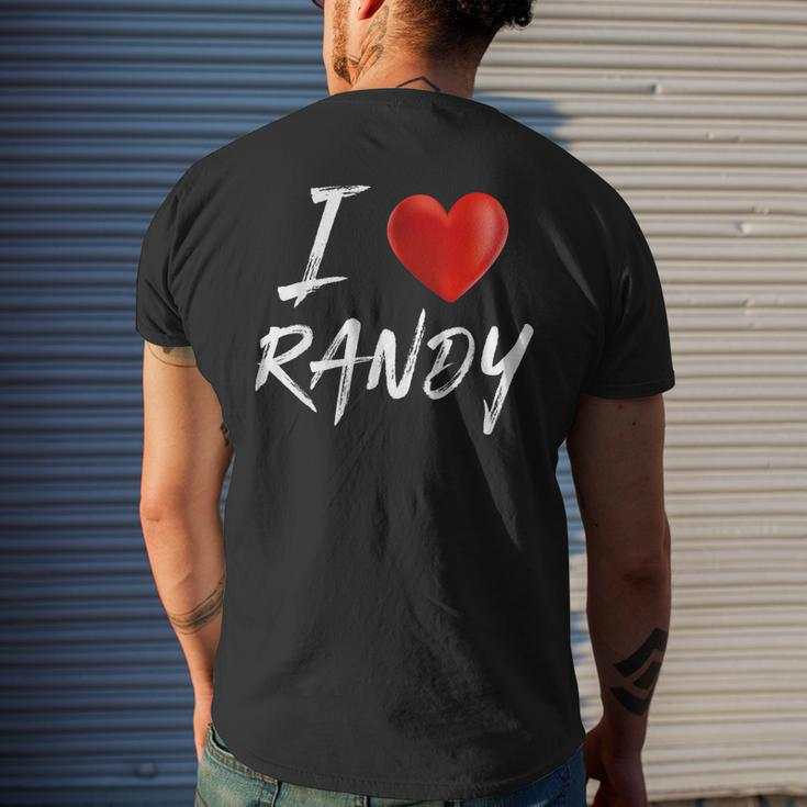 I Love Heart Randy Family NameMens Back Print T-shirt Gifts for Him