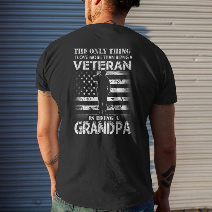 I Love More Than A Veteran Is Being Grandpa Army Pride Gift Gift For Mens Mens Back Print T-shirt Gifts for Him