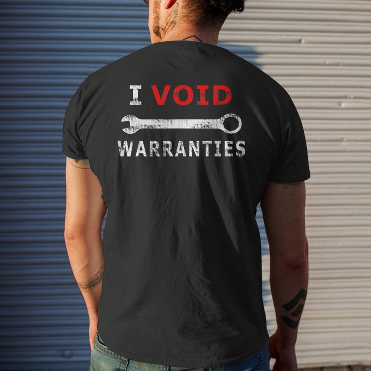 I Void Warranties Funny Mechanic Diy Mens Back Print T-shirt Gifts for Him