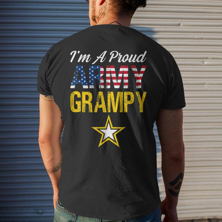 Im A Proud Army Grampy Military Pride American Flag Mens Back Print T-shirt Gifts for Him