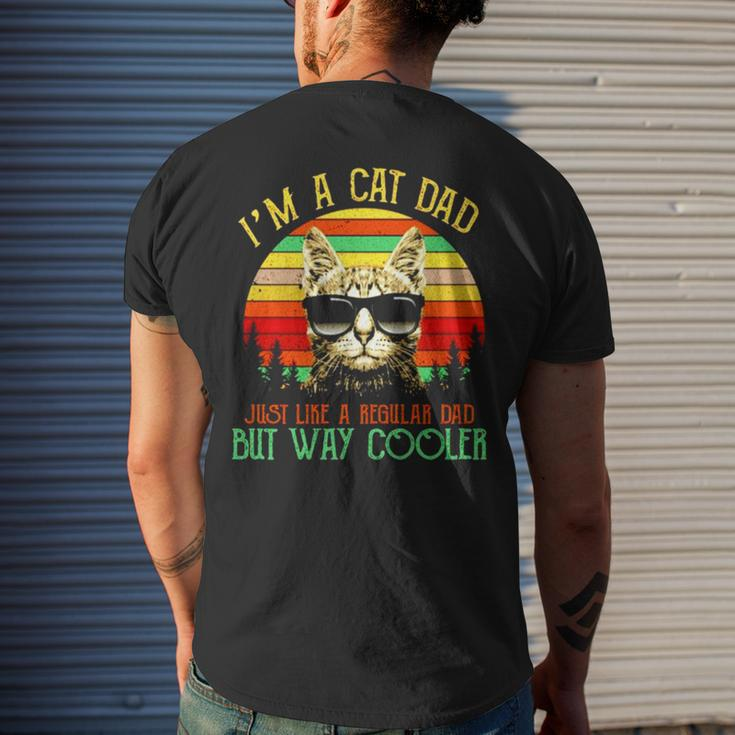 I’M A Cat Dad Just Like A Regular Dad But Way Cooler Vintage Men's Back Print T-shirt Gifts for Him
