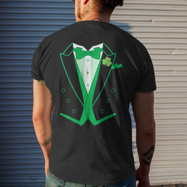 Irish Formal Tuxedo St Patricks Day Men's T-shirt Back Print Gifts for Him