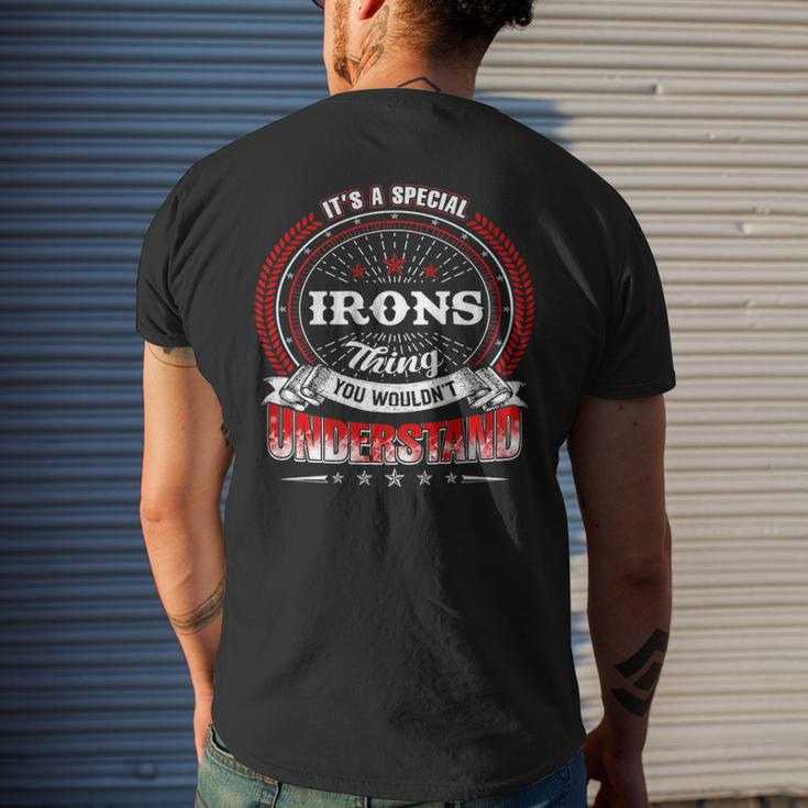 Irons Family Crest Irons Irons Clothing IronsIrons T For The Irons Men's T-shirt Back Print Gifts for Him