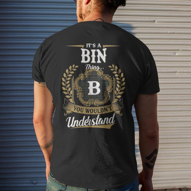 Its A Bin Thing You Wouldnt Understand Shirt Bin Family Crest Coat Of Arm Mens Back Print T-shirt Gifts for Him