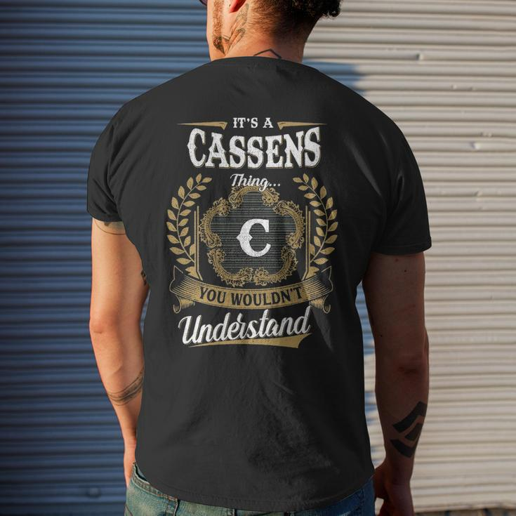 Its A Cassens Thing You Wouldnt Understand Shirt Cassens Family Crest Coat Of Arm Mens Back Print T-shirt Gifts for Him
