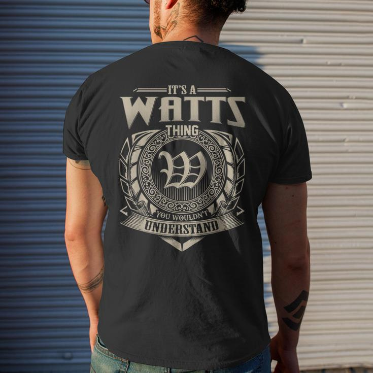Its A Watts Thing You Wouldnt Understand Name Vintage Mens Back Print T-shirt Gifts for Him