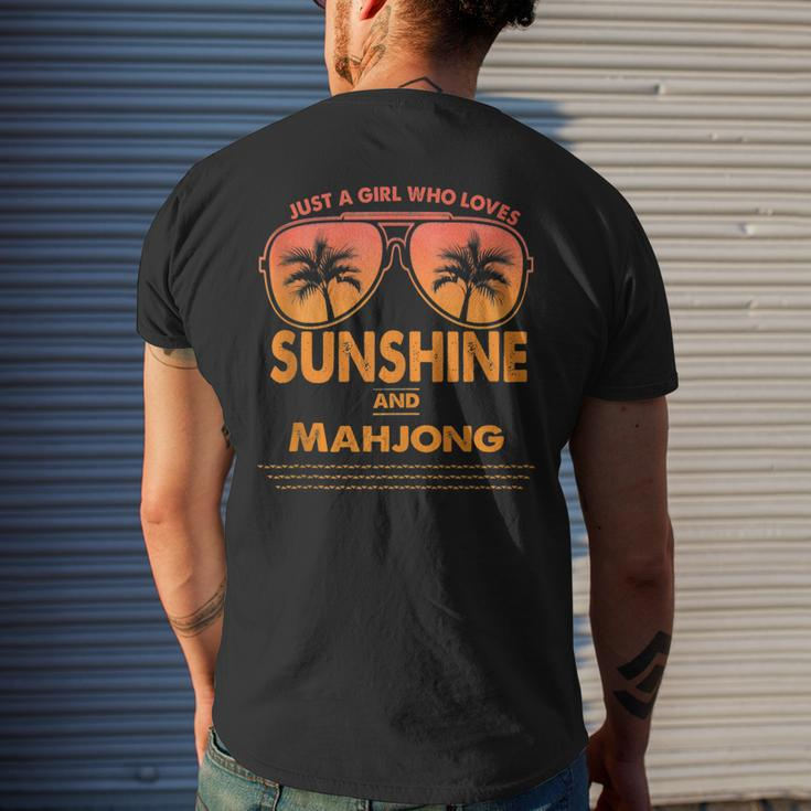 Just A Girl Who Loves Sunshine And Mahjong For Woman Men's Back Print T-shirt Gifts for Him