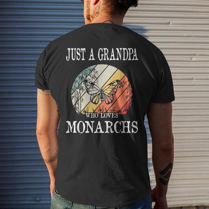 Just A Grandpa Who Loves Monarchs Men's Back Print T-shirt Gifts for Him