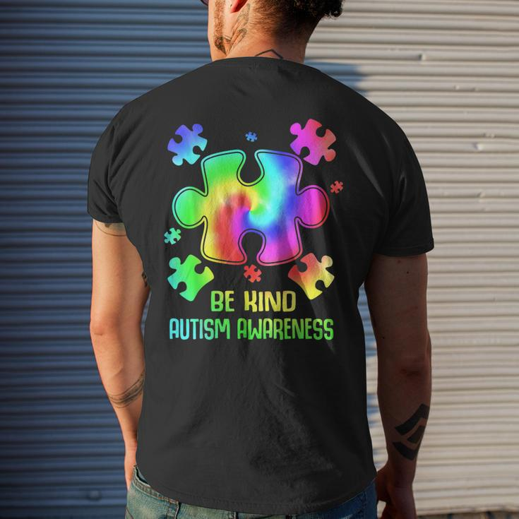 Be Kind Puzzle Tie Dye Autism Awareness Toddler Kids Men's Back Print T-shirt Gifts for Him