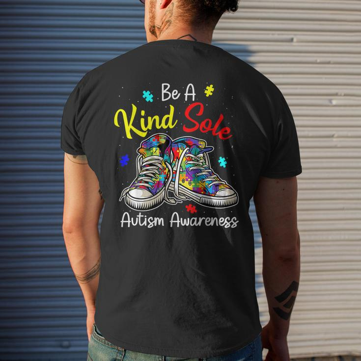Be A Kind Sole Autism Awareness Puzzle Shoes Be Kind Men's Back Print T-shirt Gifts for Him