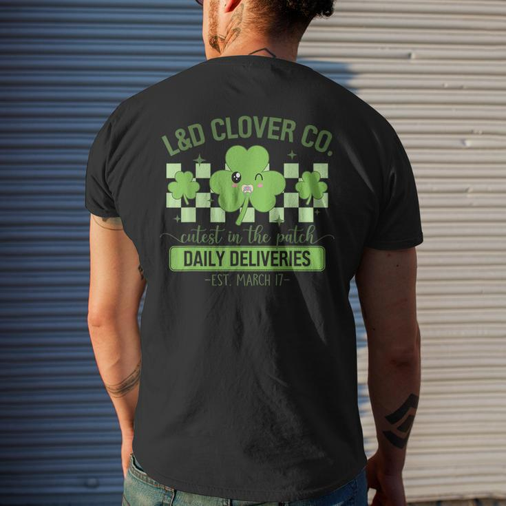 L&D Clover Co St Patricks Day Labor And Delivery Men's T-shirt Back Print Gifts for Him