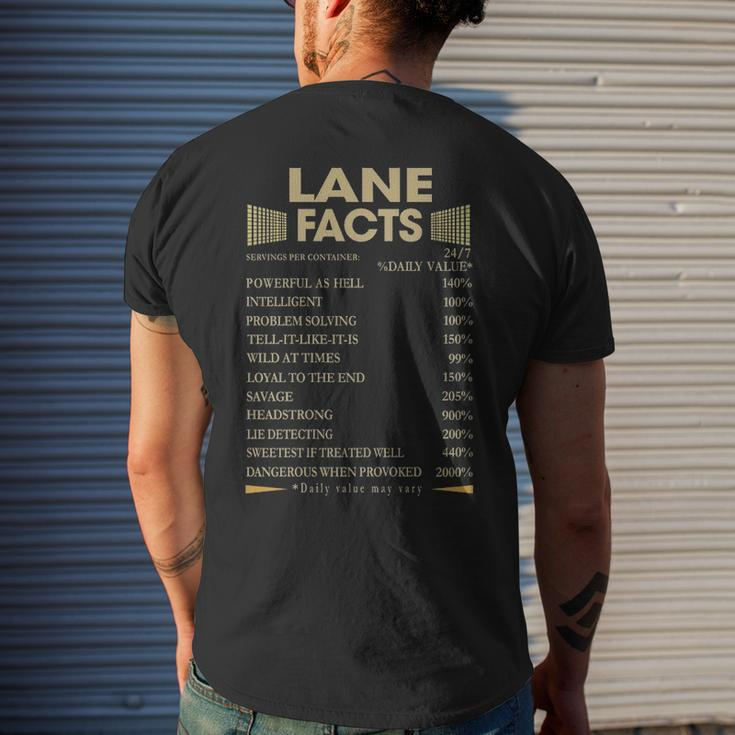 Lane Name Gift Lane Facts V2 Mens Back Print T-shirt Gifts for Him