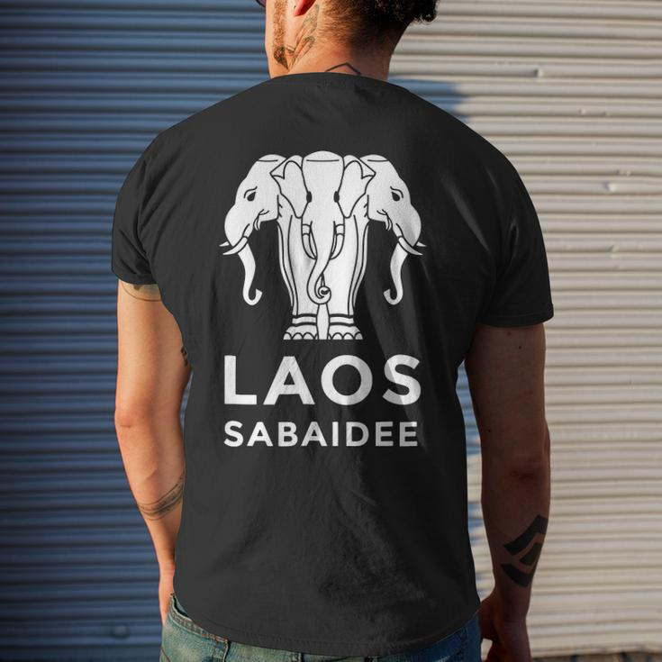 Laos Erawan 3 Headed Elephant Laotian Men's T-shirt Back Print Gifts for Him