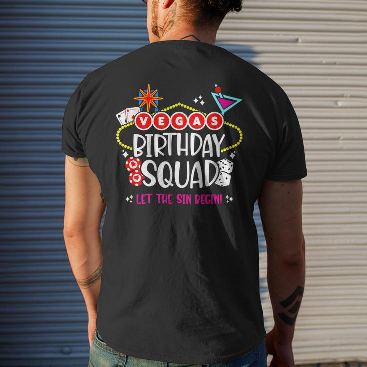 Las Vegas Birthday Vegas Girls Trip Vegas Birthday Squad Men's Back Print T-shirt Gifts for Him