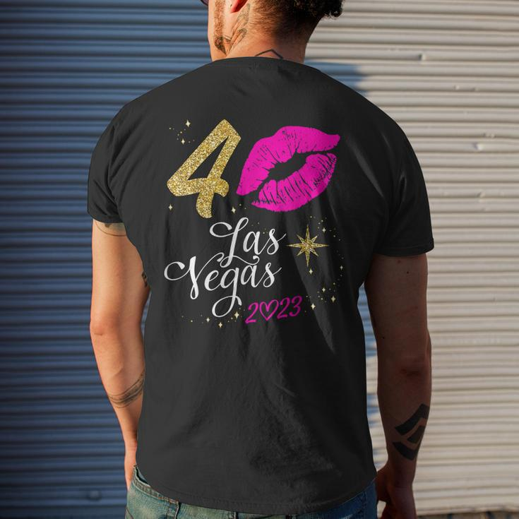 Las Vegas Girls Trip 2023 Vegas 40Th Birthday Squad Men's Back Print T-shirt Gifts for Him