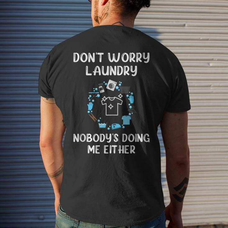 Laundry Room Wash Day Laundry Pile Mom Life Men's Back Print T-shirt Gifts for Him