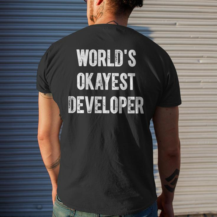 Lente Game Dev World Okayest DeveloperMen's Back Print T-shirt Gifts for Him