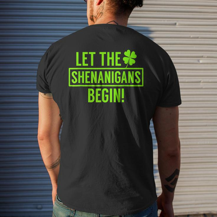 Let The Shenanigans Begin St Patricks Day St Paddys Men's T-shirt Back Print Gifts for Him