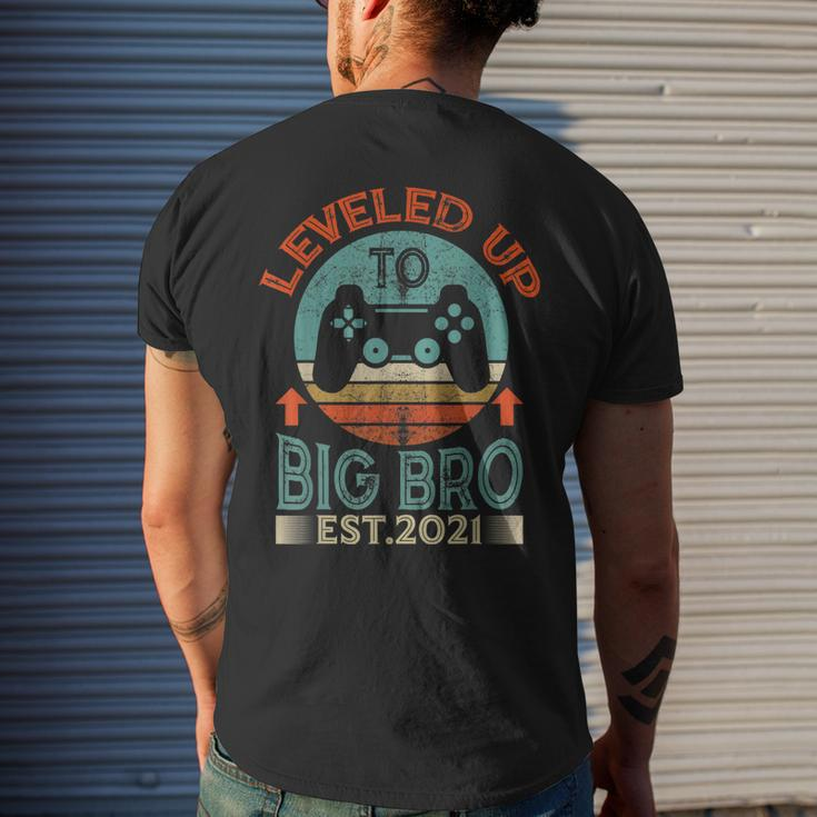 I Leveled Up To Big Brother Est 2021 Promoted To Big Bro Men's T-shirt Back Print Gifts for Him