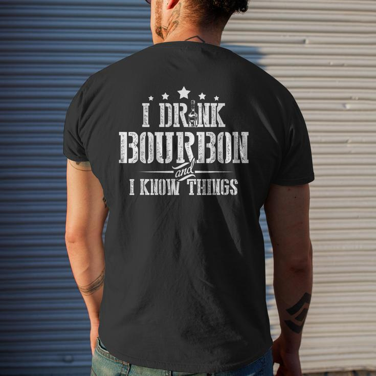 I Love Bourbon Lover I Drink Bourbon And I Know Things Men's Back Print T-shirt Gifts for Him