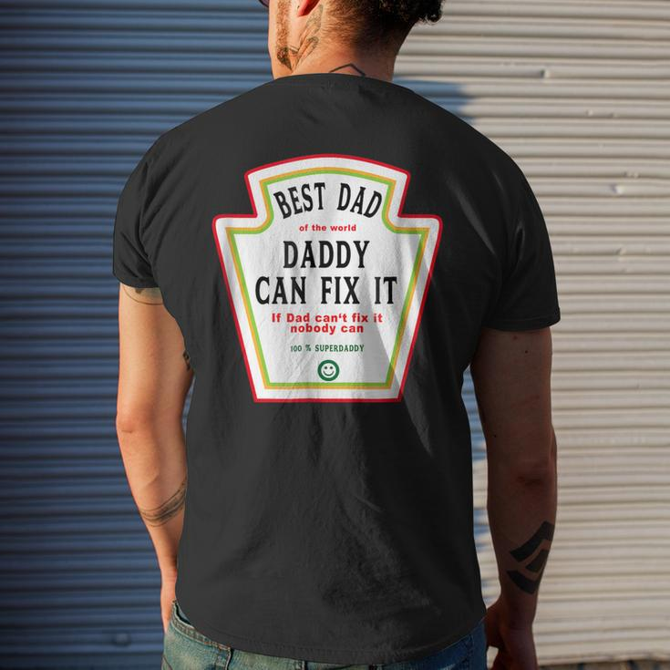 I Love My Dad Best Dad Daddy Of The World Can Fix It Men's Back Print T-shirt Gifts for Him