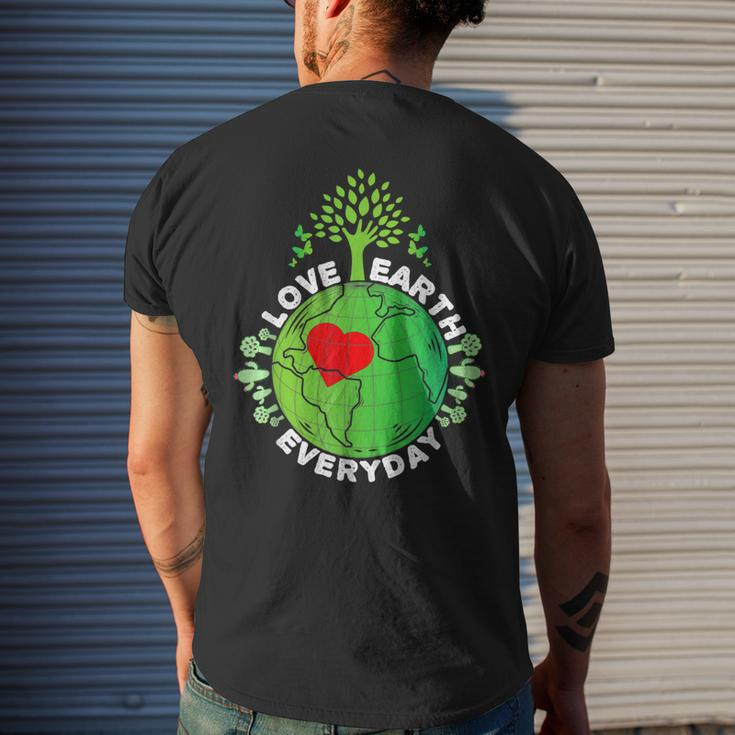 Love Earth Everyday Protect Our Planet Environment Earth Men's Back Print T-shirt Gifts for Him