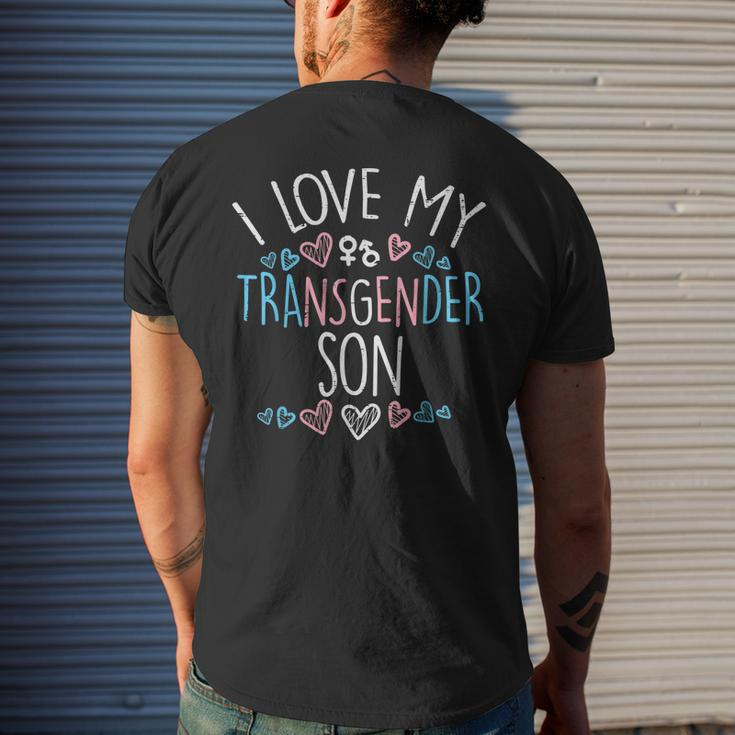 I Love My Transgender Son Transsexual Trans Pride Mom Dad Men's Back Print T-shirt Gifts for Him