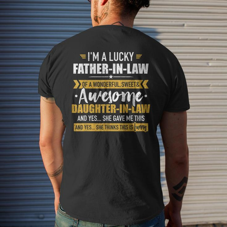 Lucky Fatherinlaw Of Awesome Daughterinlaw Gift For Mens Mens Back Print T-shirt Gifts for Him