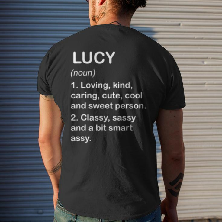 Lucy Definition Personalized Custom Name Loving Kind Men's T-shirt Back Print Gifts for Him