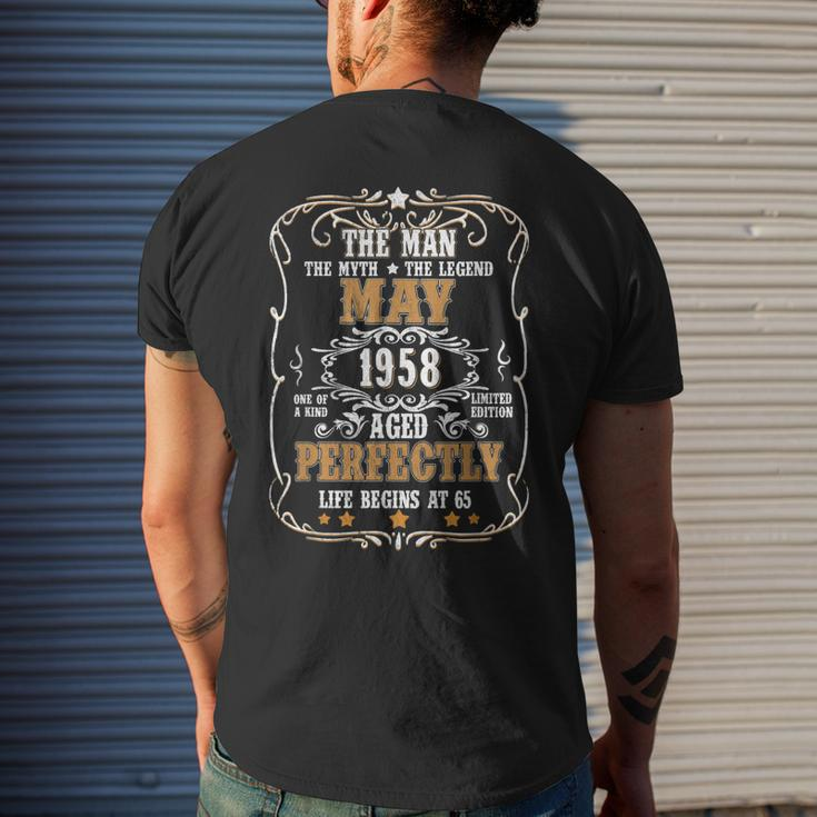 May 1958 The Man Myth Legend 65 Year Old Birthday Gifts Mens Back Print T-shirt Gifts for Him