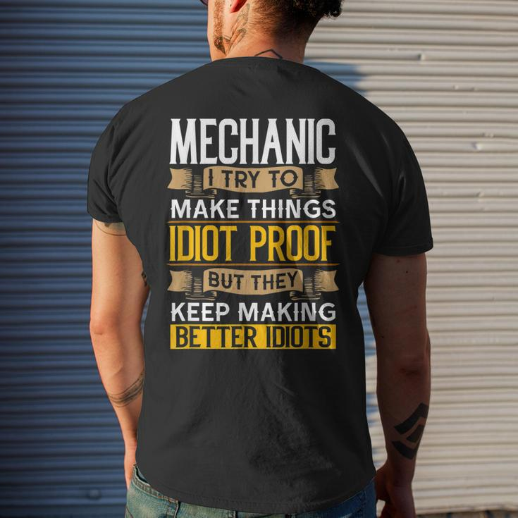 Mechanic Sarcastic Graphic Funny Repair Shop Mens Back Print T-shirt Gifts for Him