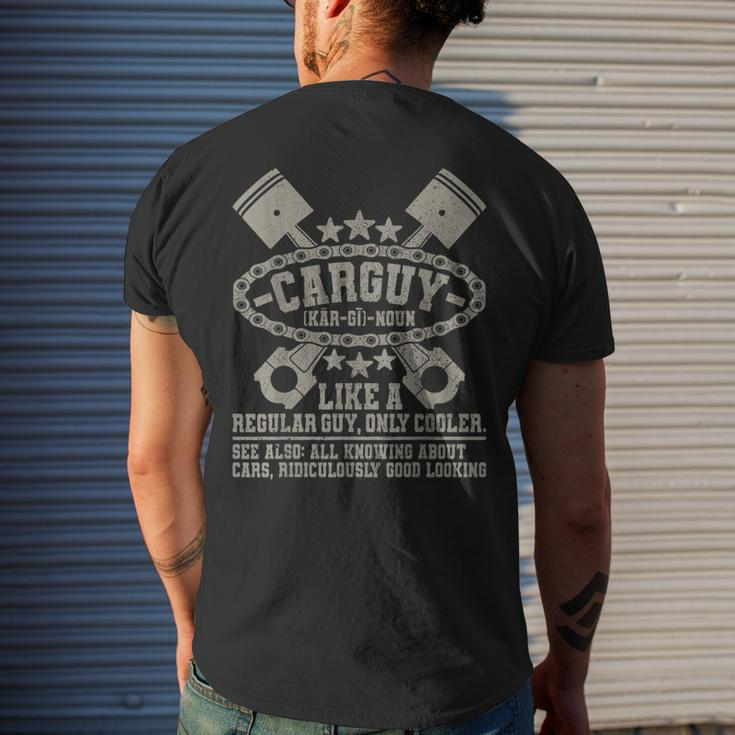 Mens Car Guy Definition Retro Dad Men Vintage Man Funny Mechanic Mens Back Print T-shirt Gifts for Him