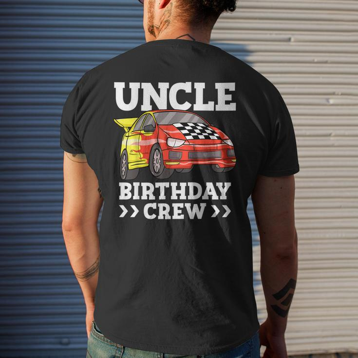 Mens Uncle Birthday Crew Race Car Racing Car Theme Mens Back Print T-shirt Gifts for Him