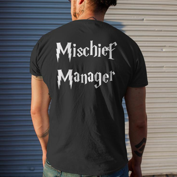 Mischief Manager Kids Mom & Dad Men's T-shirt Back Print Gifts for Him